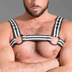 665 Harnais en néoprène Noir-Blanc